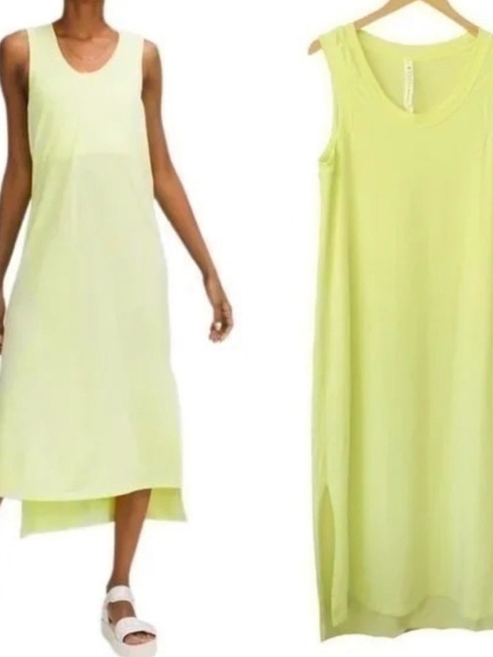 Lululemon All Yours Crispin Green Neon Yellow Sleeveless
Maxi Tank Dress NWOT